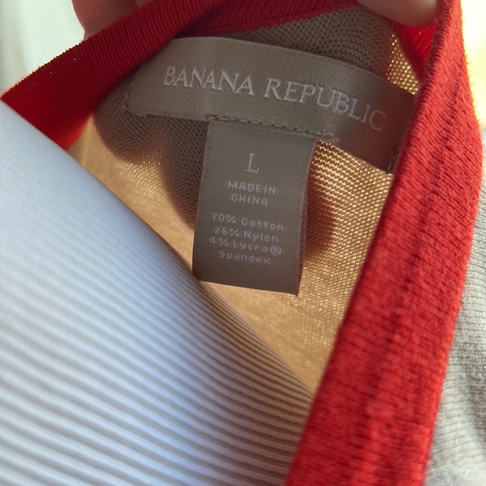 EUC Banana Republic Cotton Blend Lava Horizontal Block Stripe Sleeveless Top - Picture 7 of 8